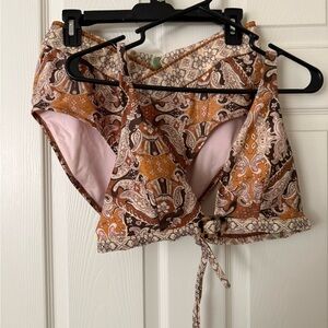 Free People Paisley Bikini in Brown and Yellow